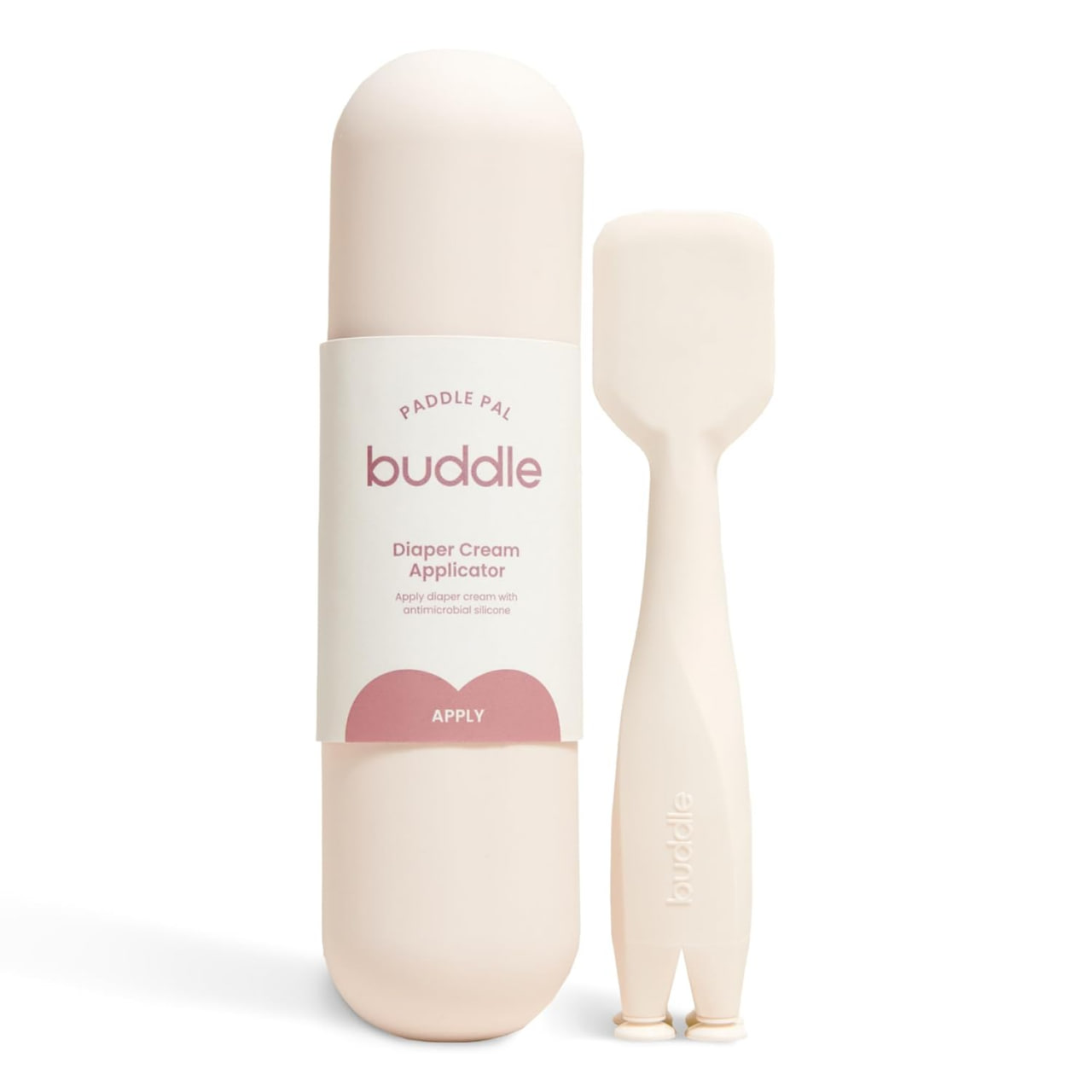 Buddle Paddle Pal 婴儿尿布霜涂抹器硅胶刮刀，带收纳盒，涂抹顺滑不脏手，1 个装